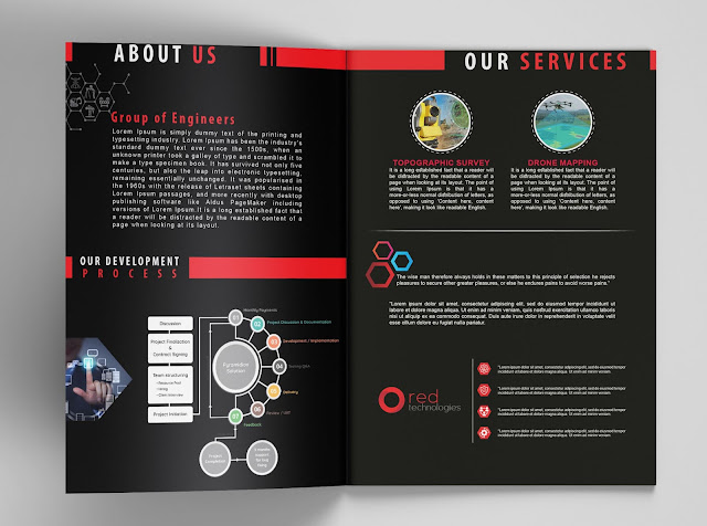 IT Services BI Fold Brochure Design | Red Theme