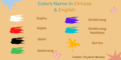 12 colours name in Dimasa