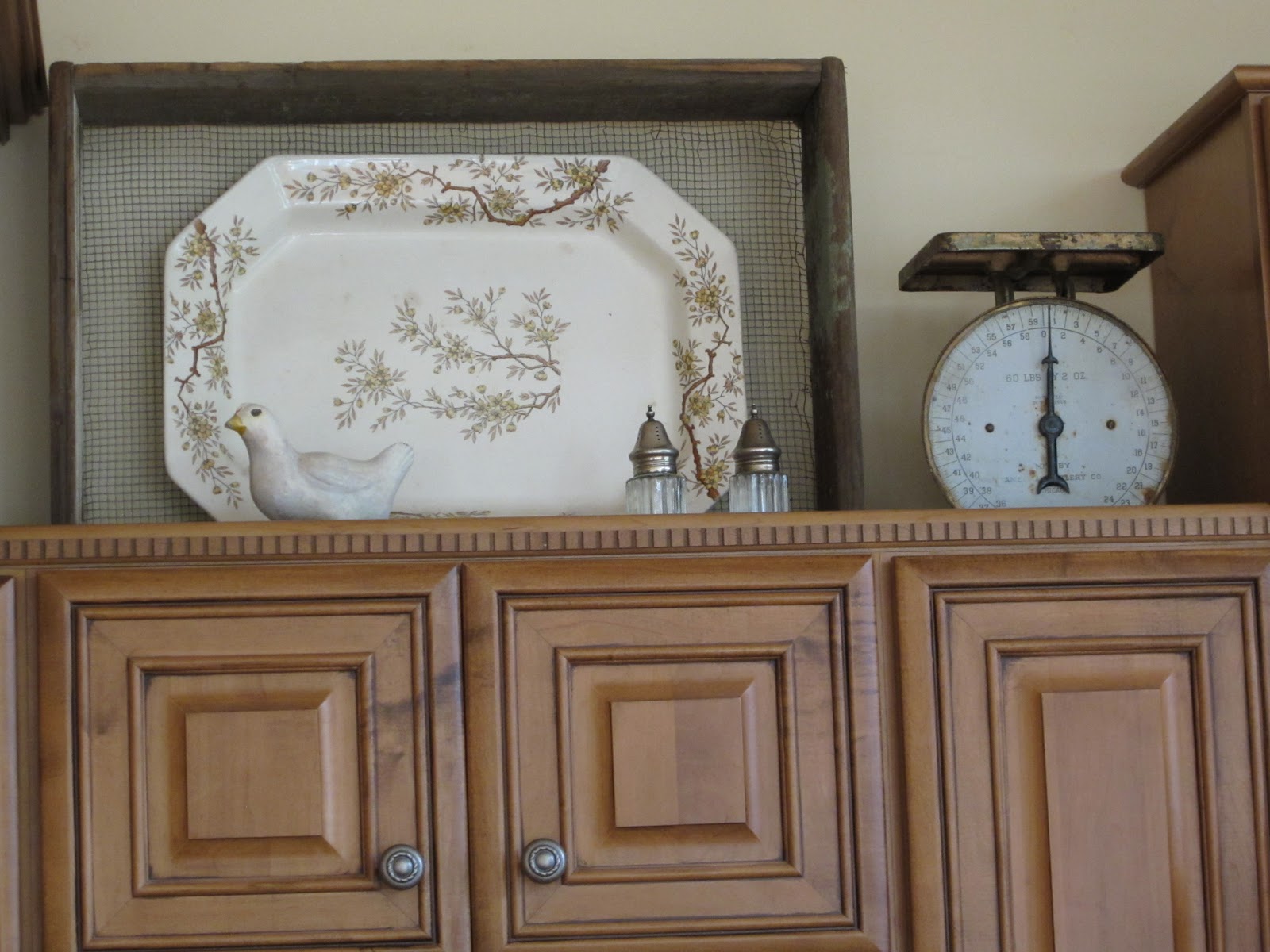 ANTIQUECHASE: Decorating above Kitchen Cabinets ~ Why is it so hard?