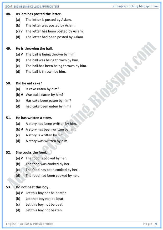 ecat-english-active-and-passive-voice-mcqs-for-engineering-college-entry-test