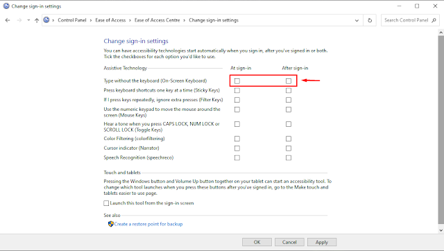Mengatasi On-Screen Keyboard Selalu Muncul Otomatis Saat Menghidupkan Windows