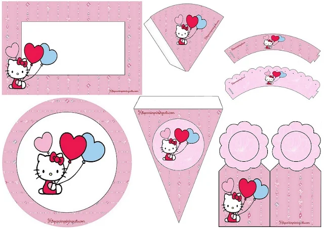 Hello Kitty: Mini Kit para Imprimir Gratis. 