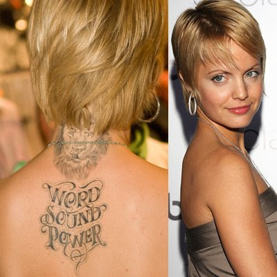 Beautiful, Famous, Female Celebrity Tattoos omega simple tribal heart tattoo