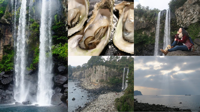 visit JeongBang Waterfalls in Jeju