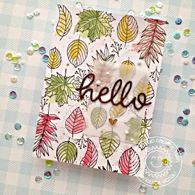 Sunny Studio Stamps: Elegant Leaves Hello Word Die Autumn Themed Hello Card by Franci Vignoli