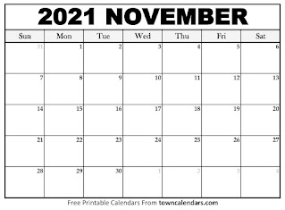 Free Printable Calendar November 2021