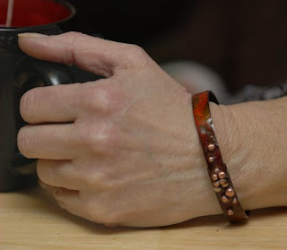 Berries bracelet on my mom's hand