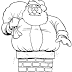 Papai Noel na Chaminé Para Colorir