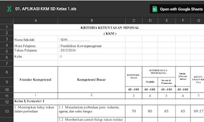 Download Aplikasi KKM SD kelas 1-6  Terbaru