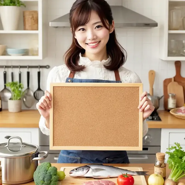 Asian Woman Cooking Recipes,Message Board,AI Image, Free Stock Photo08
