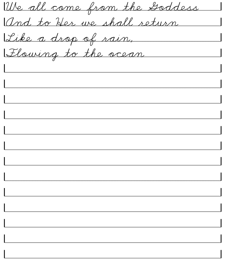 Title : Blank Handwriting Sheets