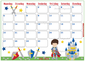 kalender voor kinderen, aftelkalender, juni kalender, maandkalender, #kalender, kalender zelf printen, stoere kalender, kawaii kalender, kalender printable, kalender download,