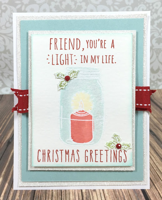 Christmas Greetings stamped card