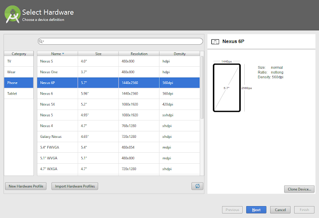 ... create avd android virtual device running android 6 marshmallow api 23