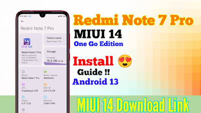 Redmi Note 7 Pro MIUI 14 OneGo Android 13