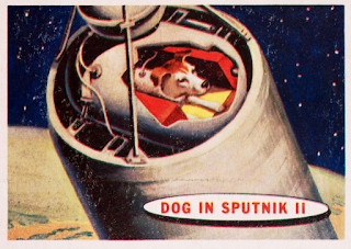 1958 Topps : Space Cards Bubble Gum - Dog in Sputnik II (Laika)
