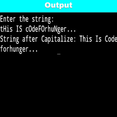 How to write a C Program to Capitalize the Given String