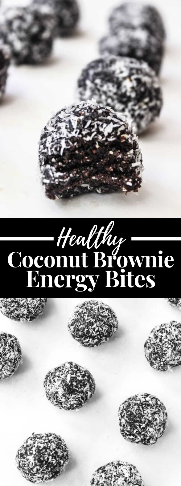 DARK CHOCOLATE COCONUT BROWNIE BITES #healthy #healthyrecipes