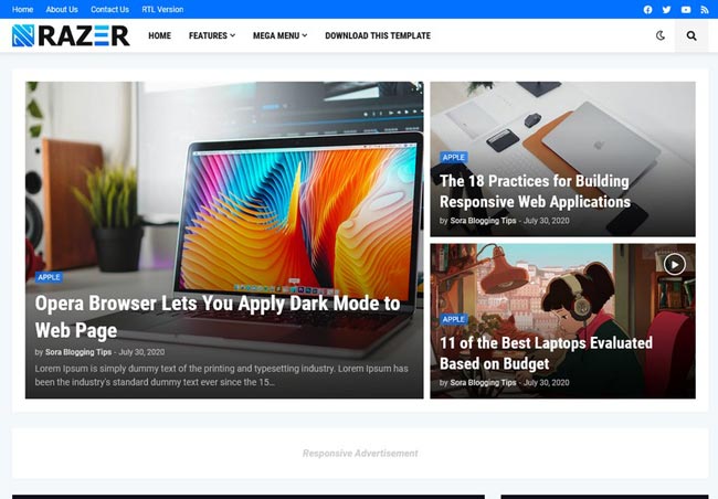 15 Best Free Blogger Templates with Dark mode Feature