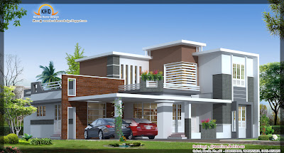 Contemporary House Elevation - 273 Square Meter (2942 Sq. Ft.)