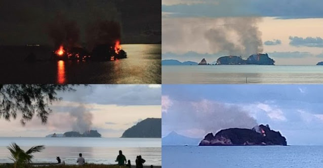 Pulau Dipercayai Pulau Batu Gajah Di Mersing Didakwa Terbakar