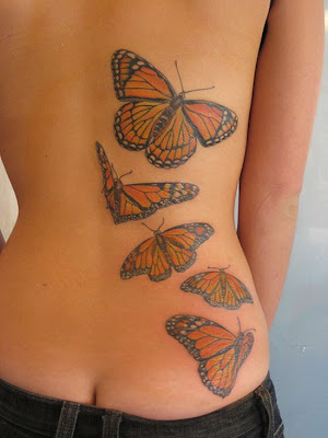 butterfly lower back. Tattoo Back Art and Design on Body