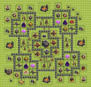 Base Clash of Clans Terbaik TH 9 Hybrid