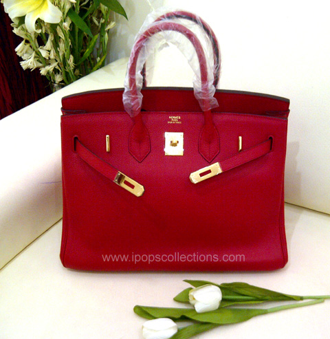 kode tas branded hermes birkin 35 super premium merah g