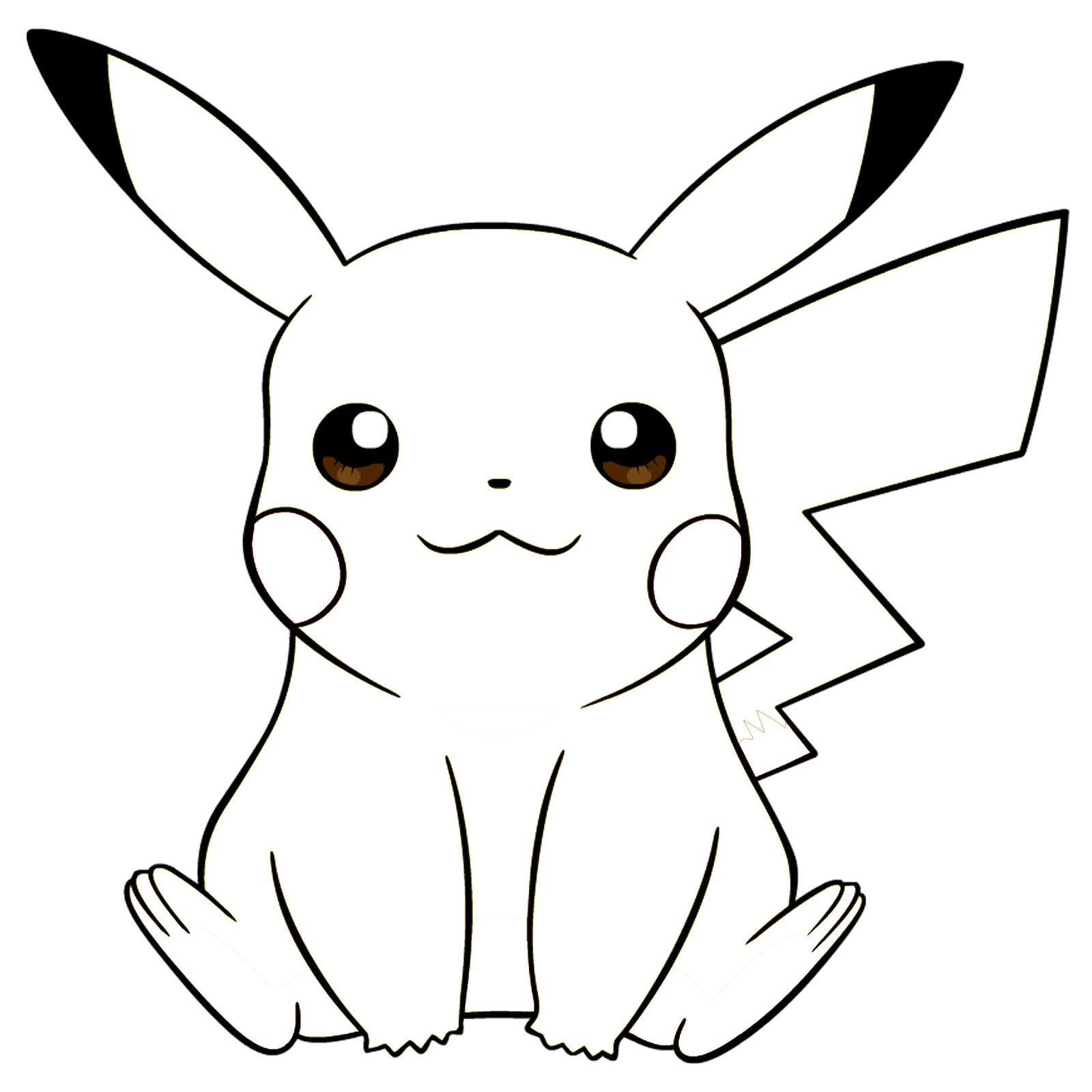 Gambar mewarna Picachu - Pokemon - Gambar Mewarna 