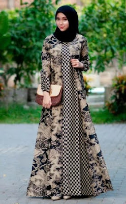 Model baju gamis batik terbaru