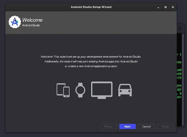 installation wizard of android studio