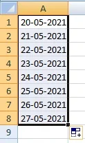 Autofill Dates in Excel Cells