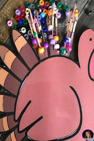 Turkey and Thanksgiving (November) Math and Literacy Centers for Preschool are full of fun hands-on centers that will help build writing (fine-motor) and math and literacy skills.