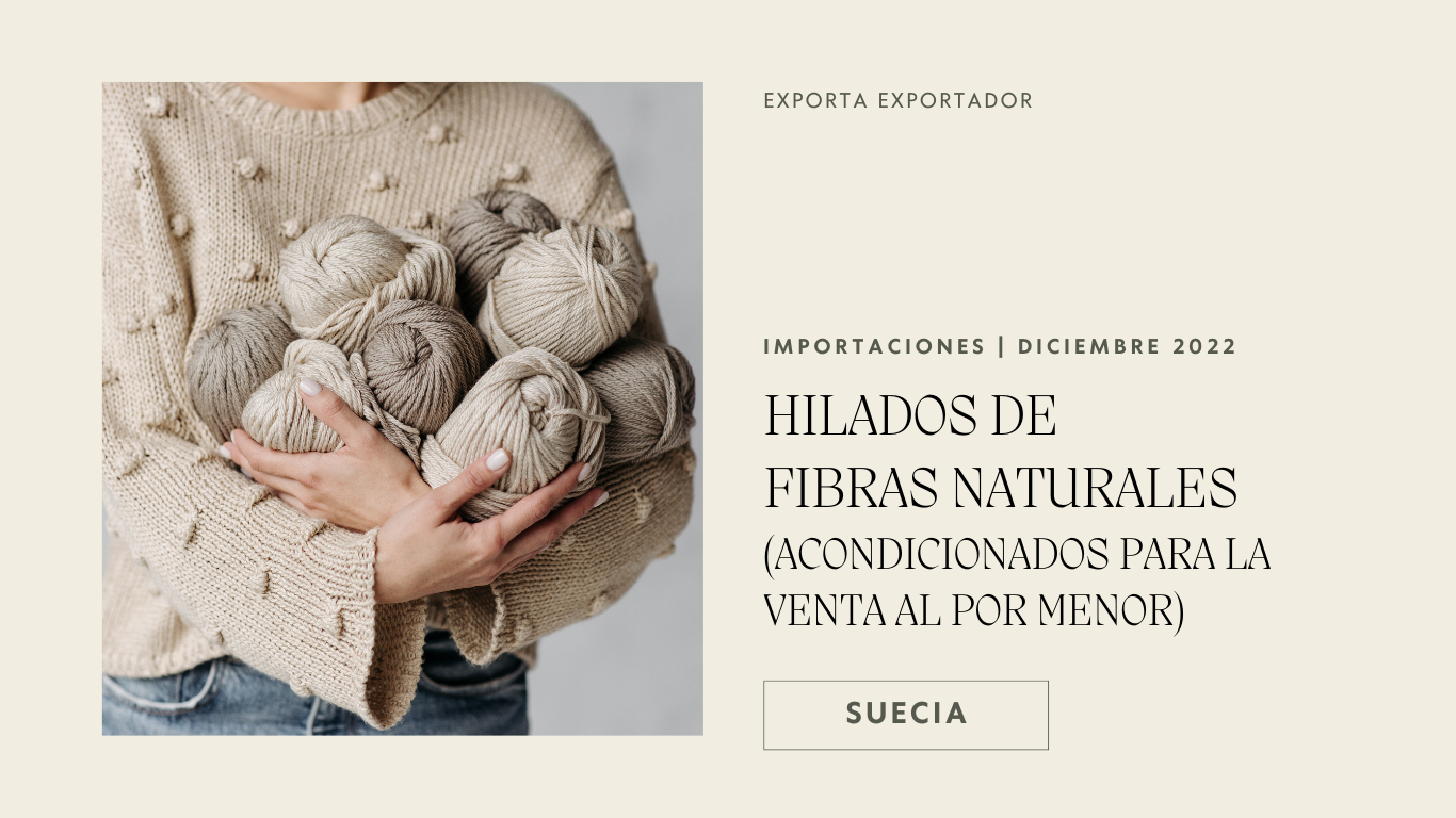 Reporte de las importaciones de Suecia de hilados de fibras naturales, acondicionados para la venta al por menor, a diciembre del 2022