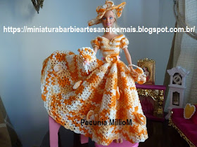 Vestido de Crochê da Bela e a Fera Para Barbie Com Acessórios - Modelo Bouton D'Or