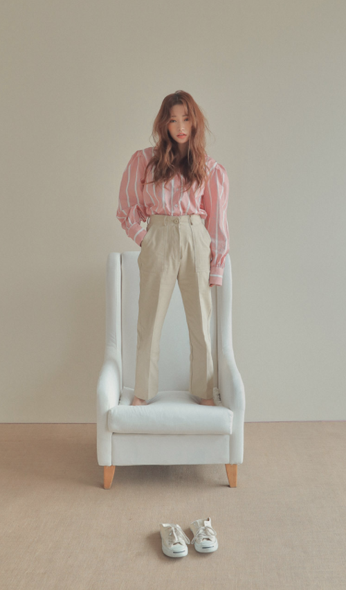 Straight Single Tone High-Rise Pants