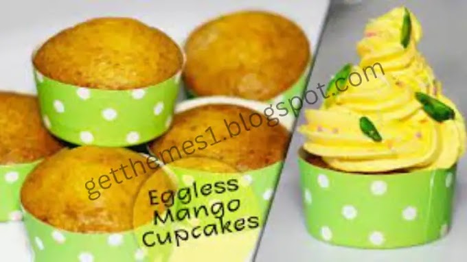 Eggless Mango Cupcakes Recipe | Soft & Spongy