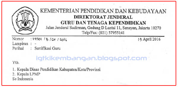 Download surat edaran sertifikasi guru 2016