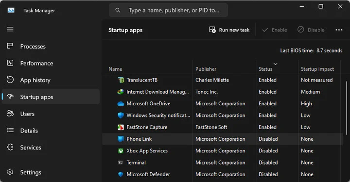 Program aplikasi sudah terhapus dari dalam Startup Apps Windows