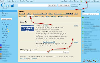 Use your Facebook and Twitter from your Gmail