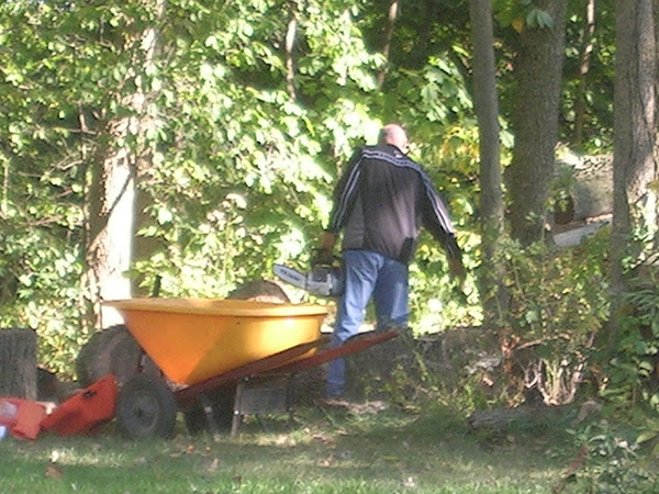 Rob using a chain saw