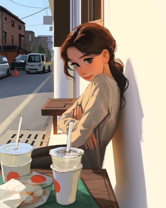 Sam Yang instagram arte ilustrações mulheres singelas cotidiano