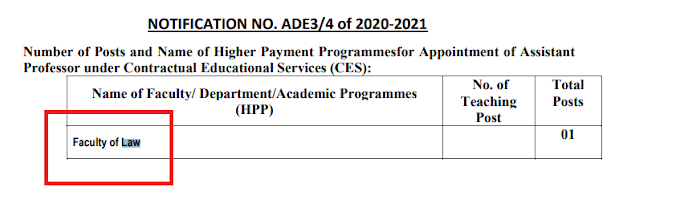 Assistant Professor ( in Political Science (BA - LL.B) at The  Maharaja Sayajirao University of Baroda - last date 27/11/2020