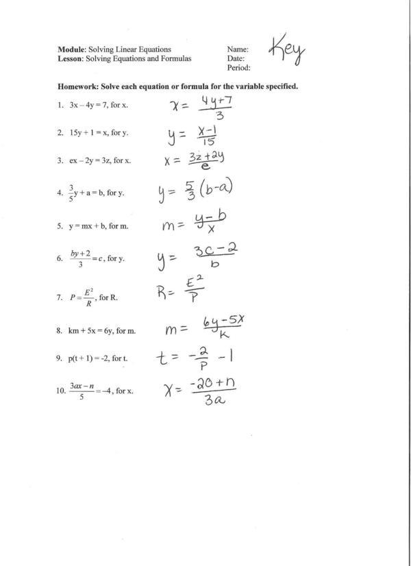 PDFPractice Solving Literal Equations