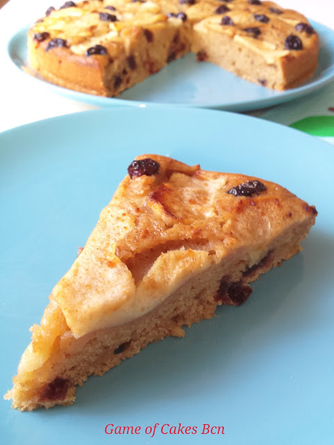 tarta de manzana y arándanos vegana y sin grasas