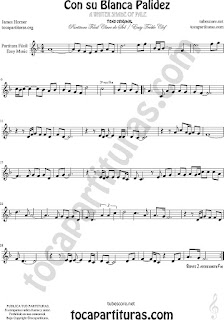  Flauta Fácil Partitura de Con Su Blanca Palidez Sheet Music for Flute and Recorder Music Scores 