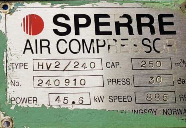  SPERRE SV2/240 AIR COMPRESSOR