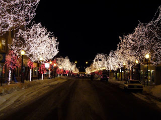 Christmas lights on Main Street, Littleton, Colorado