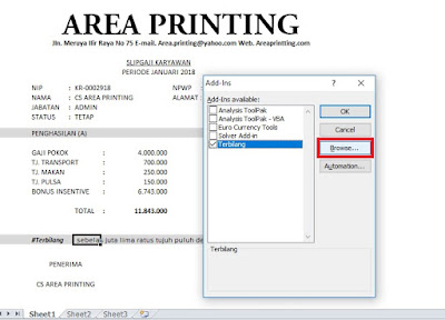 Cara Menambahkan Terbilang Di Ms EXCEL Secara Otomatis