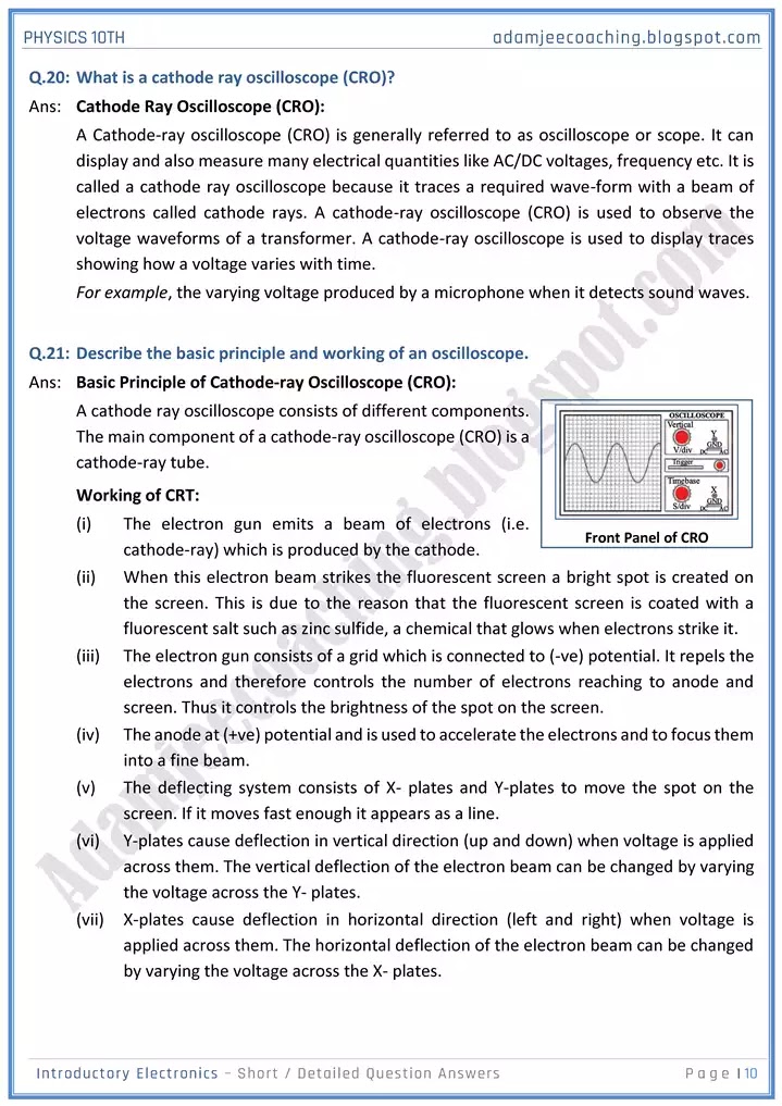 introductory-electronics-short-and-detailed-answer-questions-physics-10th